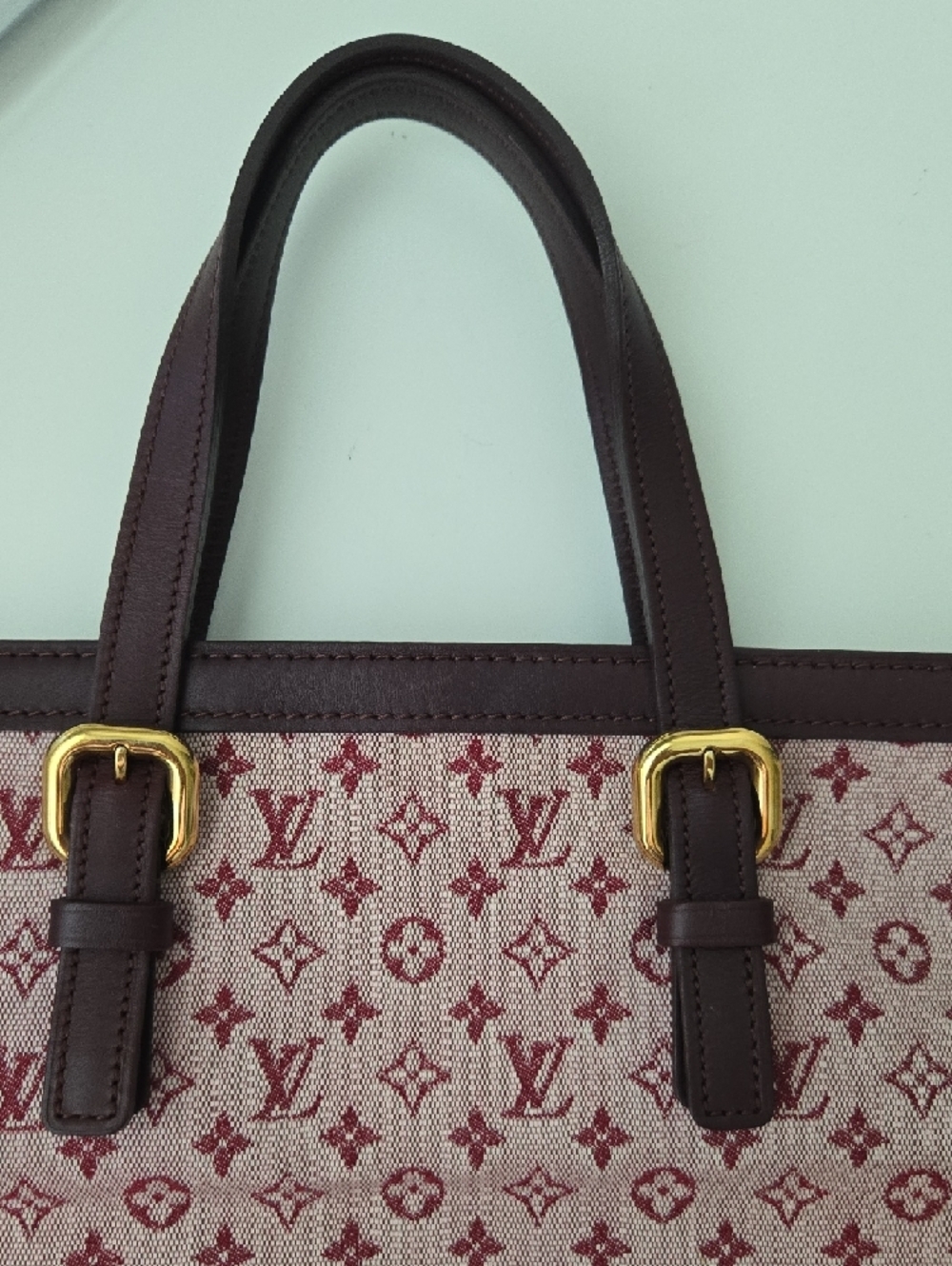 Louis Vuitton Garnet Monogram, Burgundy Trim Tote Bag - Picture 3 of 9